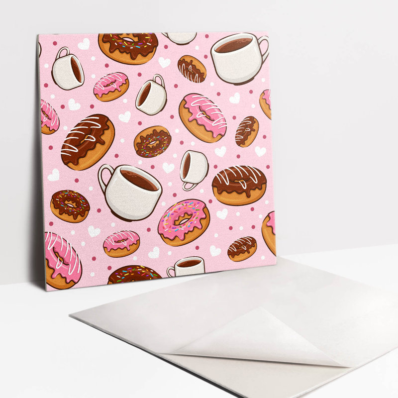 Self Adhesive Vinyl Splashback Wall Panel Sticker Tile Peel Stick 100x50 cm Cartoon donuts coffee