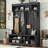 Hall Tree with Metal Hooks and Storage Space, Multi-Functional Entryway Coat Rack with Shoe Cubbies