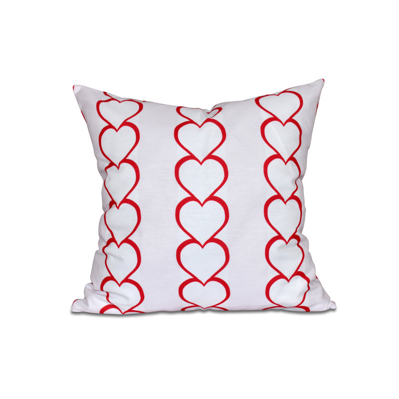 Valentine's Day Outdoor Square Pillow Cover & Insert, 18" H x 18" W, Red