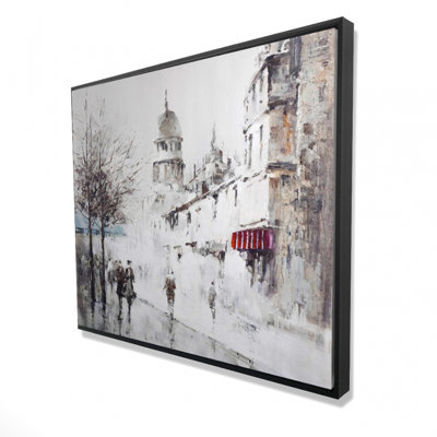 Gray City Street Print On Canvas