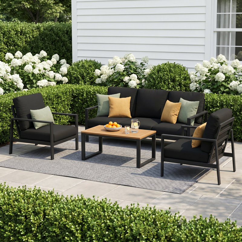 Townsend Sofa Seating Group with Sunbrella® Cushions, Canvas Granite Sunbrella® Canvas, Gray