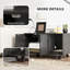 Cat Litter Box Enclosure Cat House End Table with Scratcher, Black
