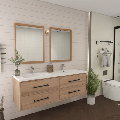 Meuble-lavabo mural 48 po avec lavabo en acrylique renforcé Victoria
