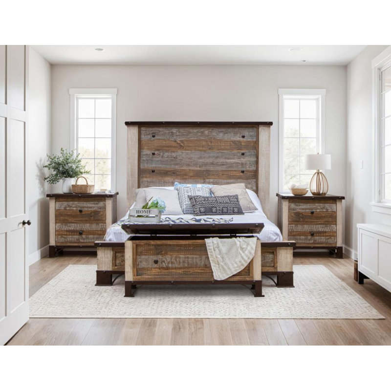 Ensemble de chambre à coucher 3 pièces antique multicolore, Très grand