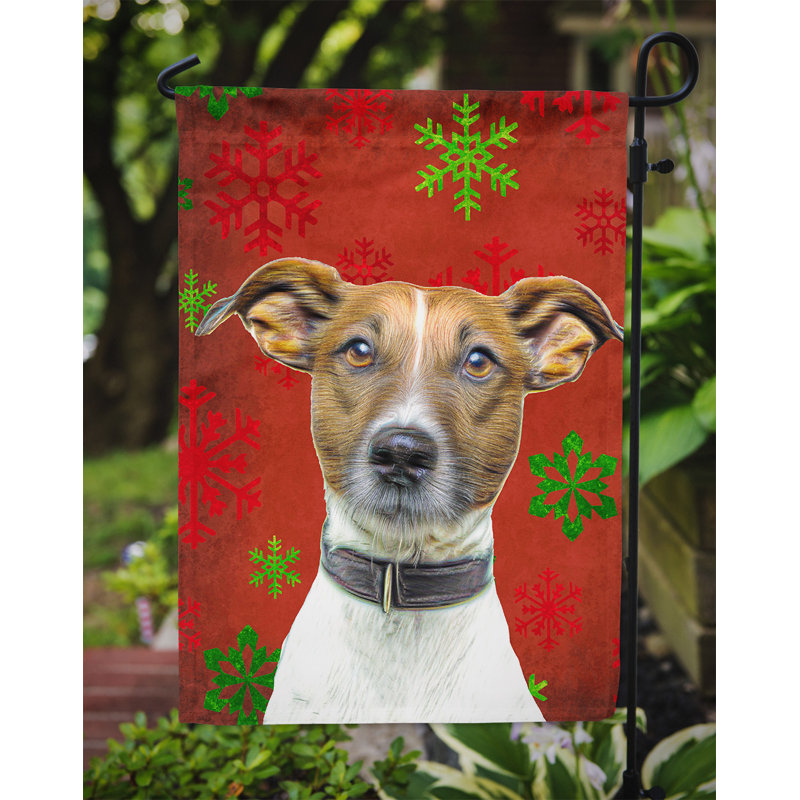 Drapeau rouge et vert Vart, Jack Russell terrier (brun et blanc)