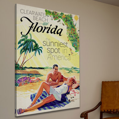 «Travel Poster Florida», reproduction sur toile tendue