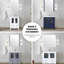 72 po Meuble-lavabo double gris foncé avec armoires latérales, robinet, 28 miroirs et comptoir en céramique gris Scratch