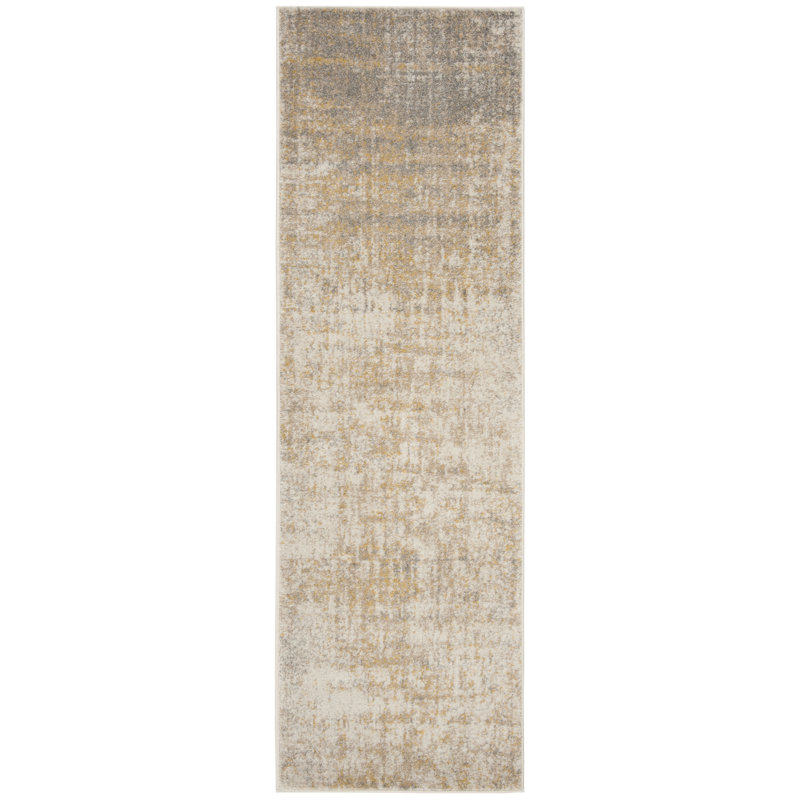 Bethlyn Creme/Gold Area Rug, Runner 2'6" x 20'