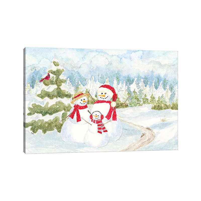 Snowman Wonderland - Family Scene by Tara Reed - No Frame Gallery-Wrapped Canvas Giclée on Canvas