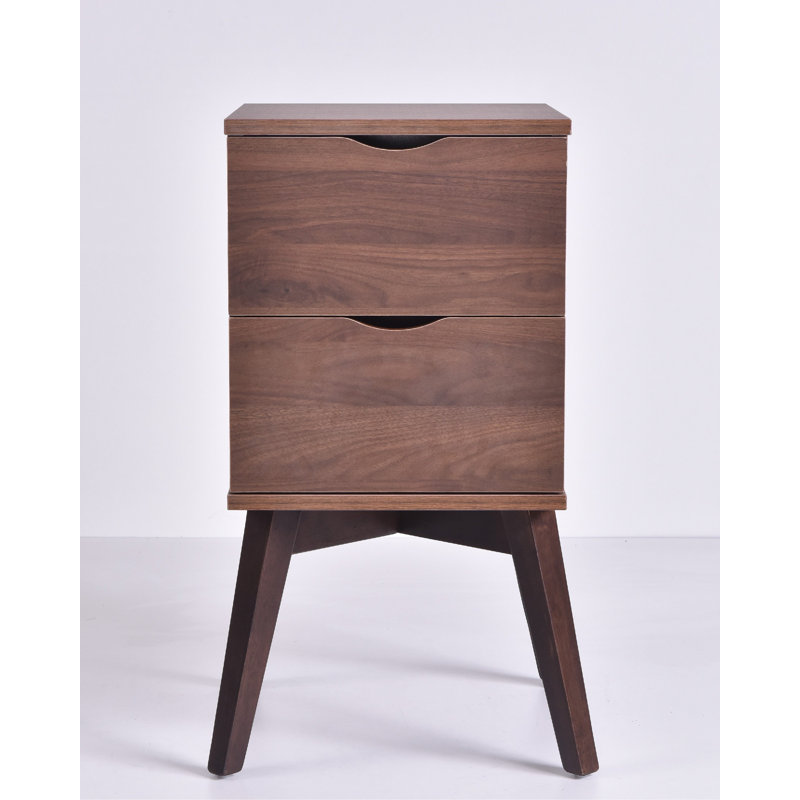 Holzwarth 35.2 cm W Bedside Table, Columbia Walnut