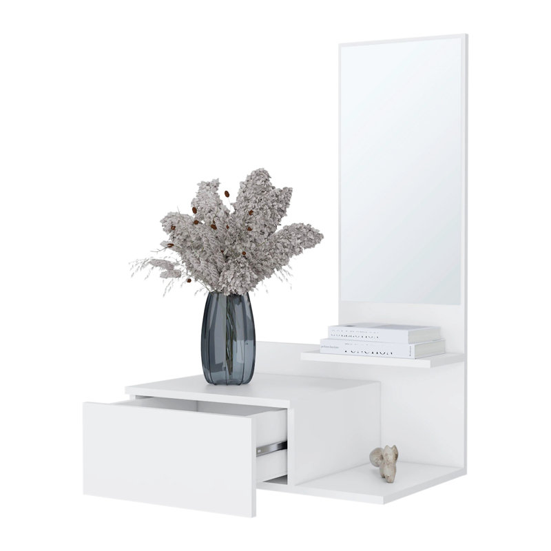 Floating Vanity With Mirror, Wall-Mounted For Space-Saving And Stylish Bathroom Decor.