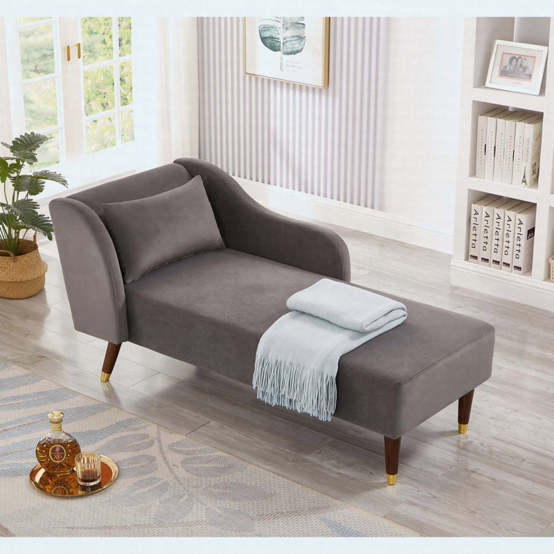 Revêtement en velours de chaise longue Modern, Grey