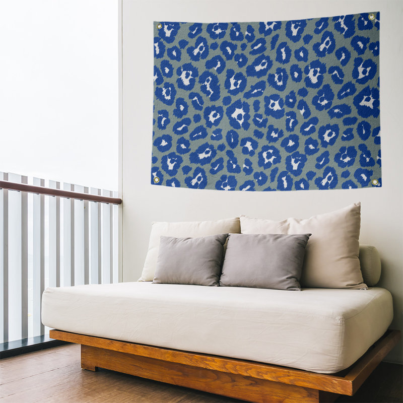 Tapisserie de football en polyester Dallas, Argent/bleu, H 50 po x l 59 po