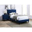 Lit simple en velours bleu marine, mobilier de chambre à coucher moderne avec tête de lit réglable pour un espace de détente confortable-1068848331-1068848328