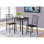Ensemble de salle à manger 3 pièces contemporain, rond, en bois noir, meubles de salle à manger