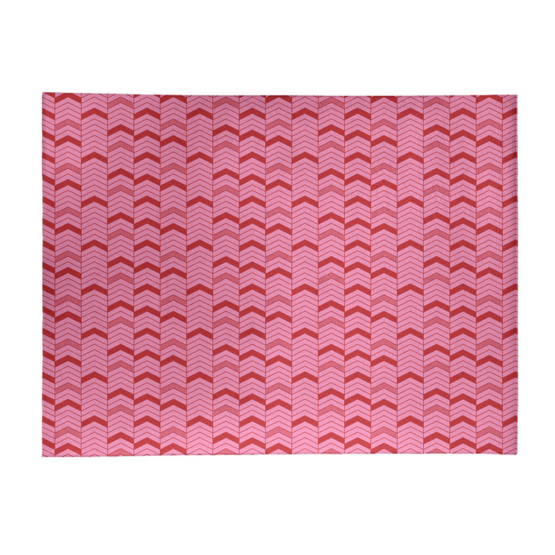 Tapis rose/rouge fait main, Rectangle 9 pi x 12 pi