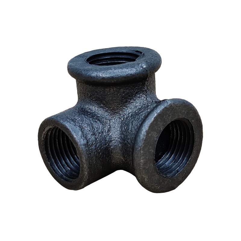 1/2" Black Pipe 3 Way Connector With 4 Mounting Holes Fitting Cast Iron Connector Industrial Steel