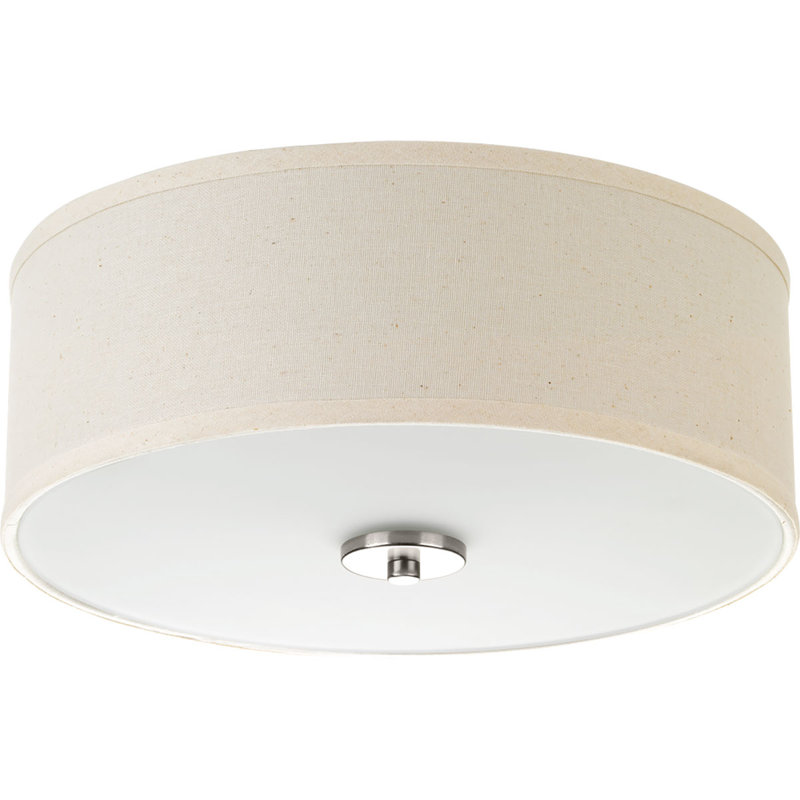 Chantey Linen Flush Mount, Brushed Nickel