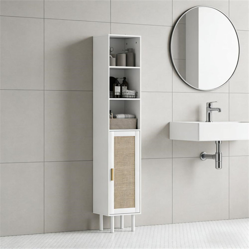 Armoire de rangement autoportante Nordic Style, Blanc
