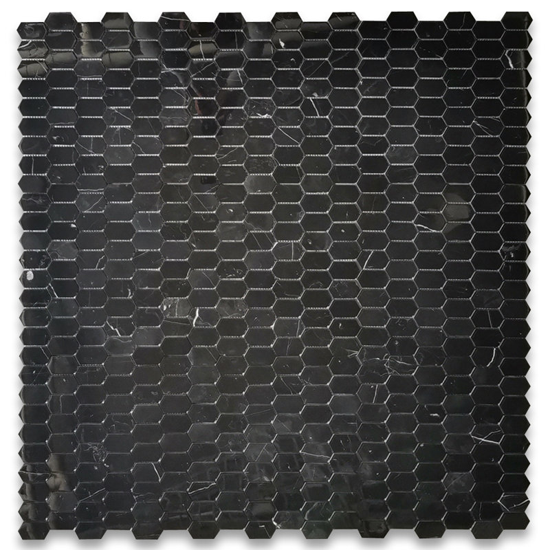 Carreau de mosaïque en marbre nid d'abeille 1 po x 2 po