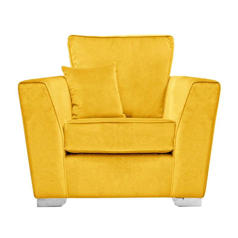 Quade Velvet Armchair, Lemon