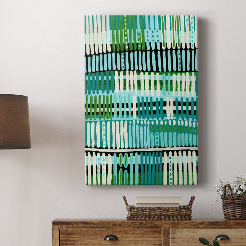Motif bleu sarcelle II - galerie Cavas sur mesure, H 27 po x l 18 po