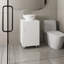 Meuble-lavabo autoportant à une porte de 18 po de large Tacna, avec vasque en porcelaine, rangement pour salle de bain, blanc-261731367