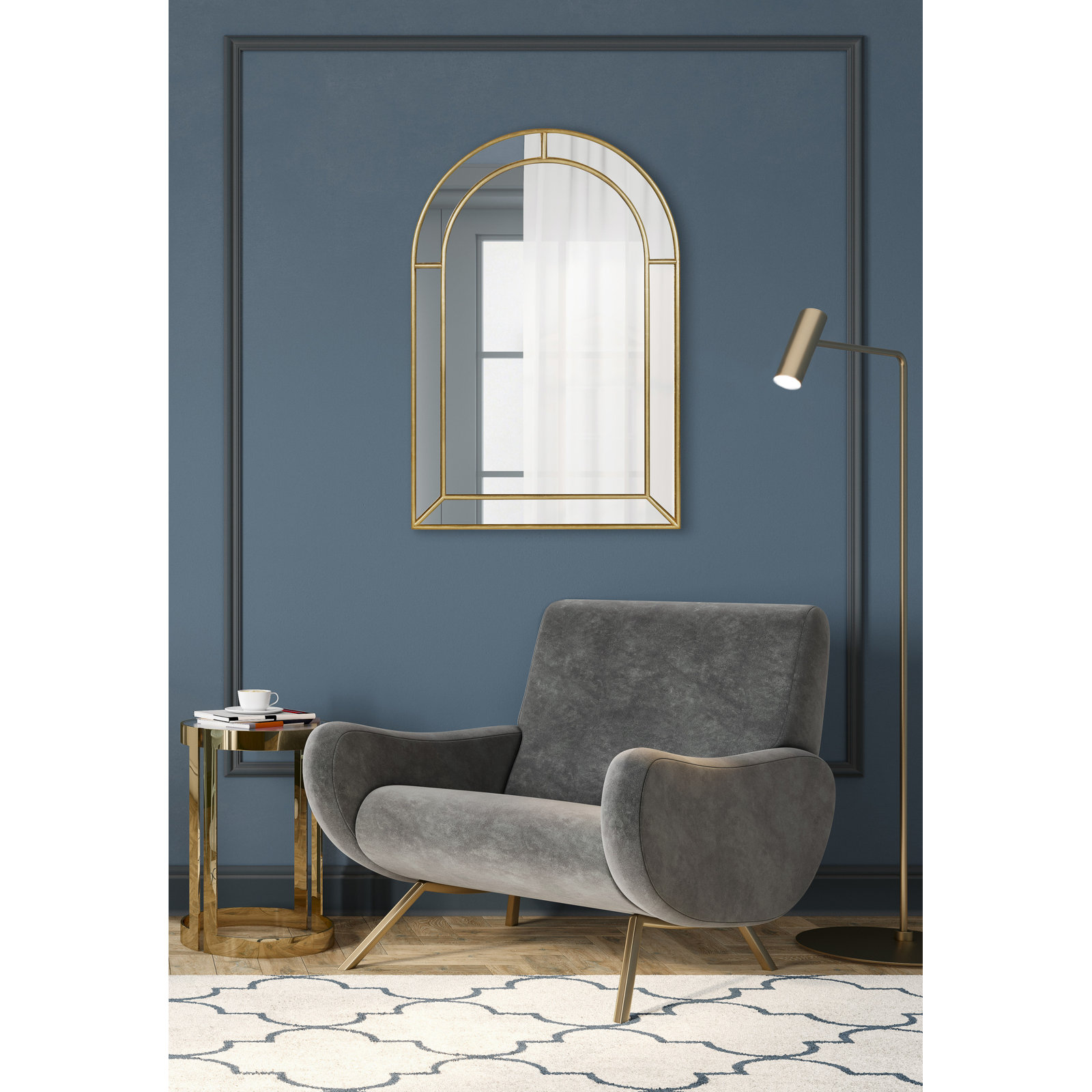 Iris 20" Accent Mirror, Gold, 30" H x 20" W