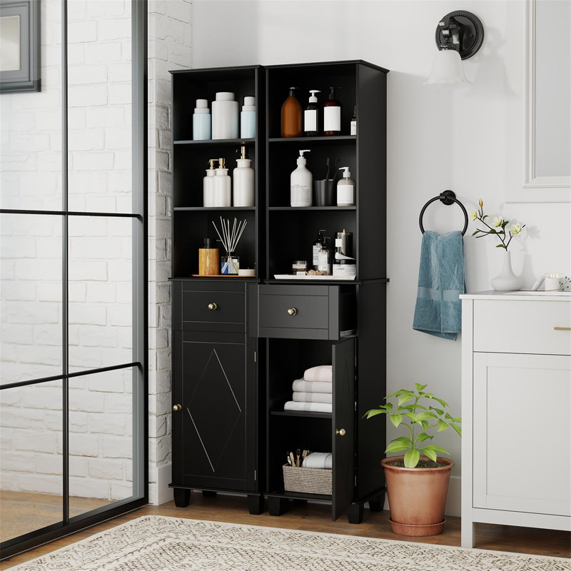 Bathroom Cabinet, Matte Black