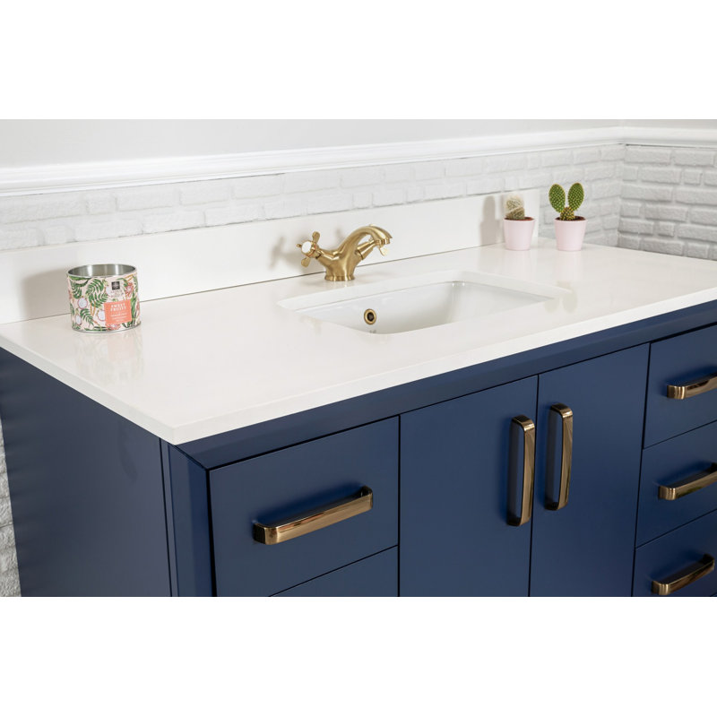Meuble-lavabo simple 47,2 po Chirino, Bleu foncé