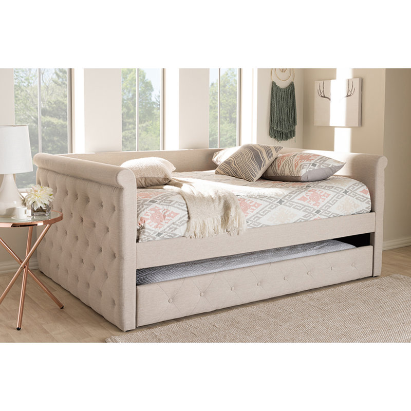 Monastiri Upholstered Daybed, Light Beige, Full