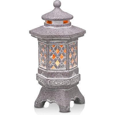 Garden Statues With Solar Lights, Resin Zen Garden Lantern Decor Outdoor Statues Yard Ornaments For Landscape Patio Porch Lawn Decoration