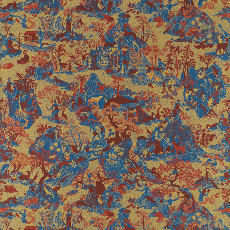 Avalonis Wallpaper, Blue/Brown