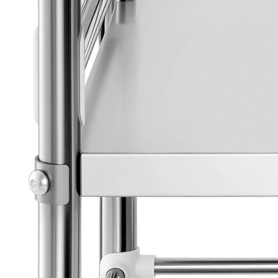 Chariot en acier inoxydable, chariot utilitaire de laboratoire roulant à 3 niveaux avec roues verrouillables, chariot de service médical, plateau de rangement mobile robuste pour hôpital, restaurant, cuisine, salon