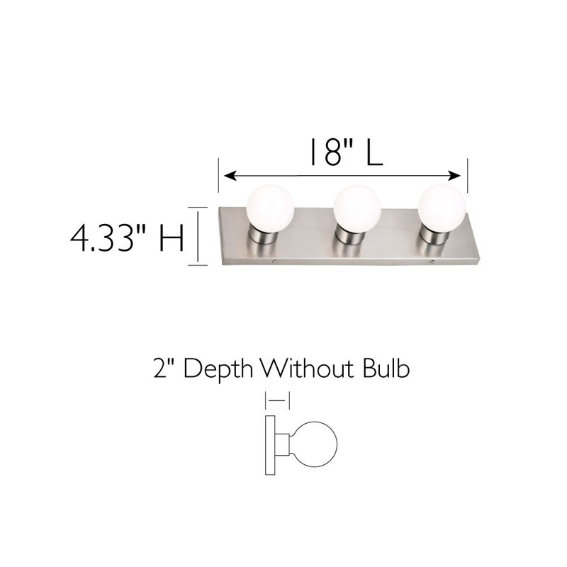 Darrik Dimmable Bath Bar, Satin Nickel, 3
