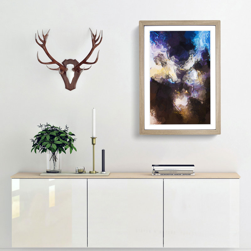 Splatter of Paint in Abstract - Picture Frame Graphic Art Print, Oak Framed, 36cm H x 27cm W x 2cm D