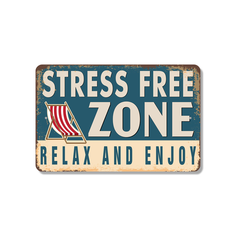Enseigne en plastique 10 po x 14 po Relax and Enjoy