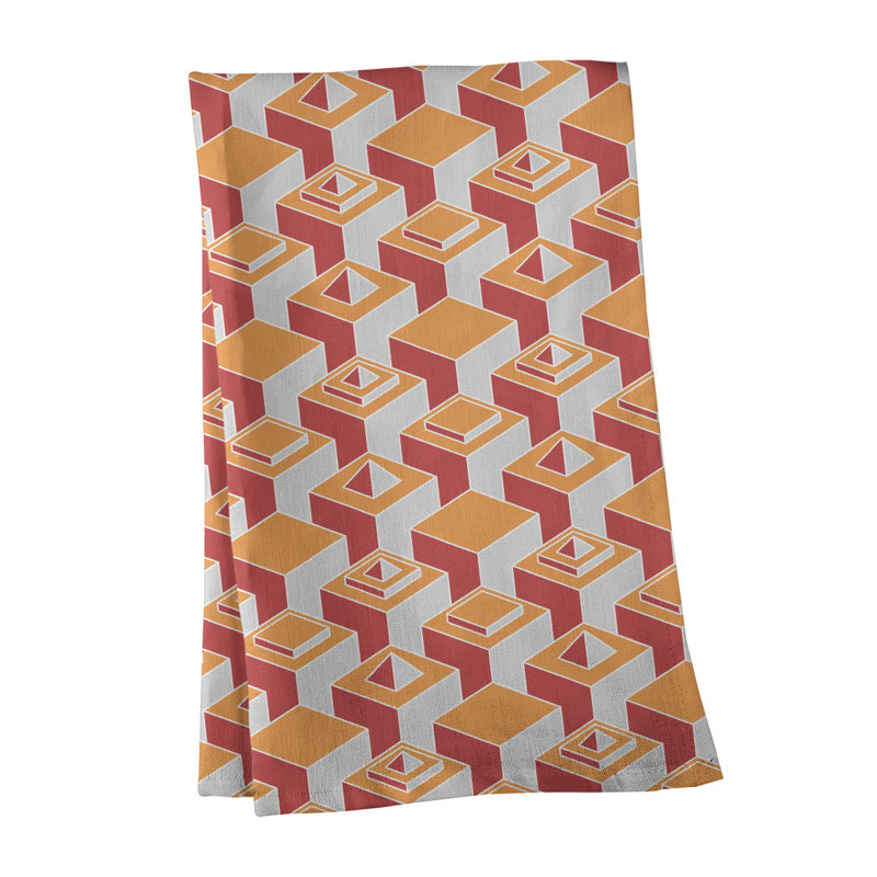 Patricia Geoffrey Tea Towel Kitchen Towel, Orange, Poly Twill