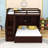 Twin over Full Wooden Loft Bed with Wardrobe, Built-In Shelving-404091483