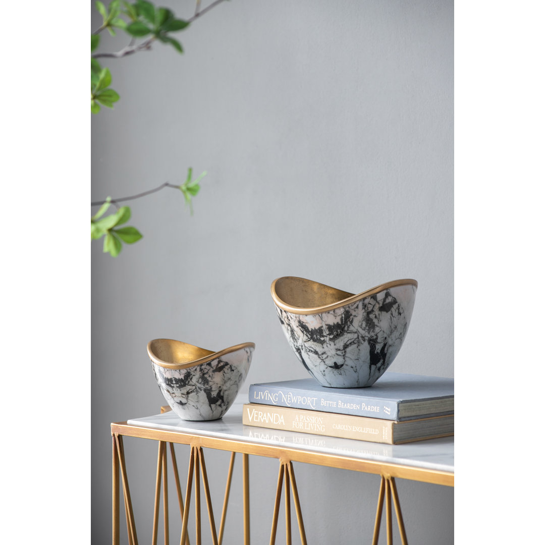 Gloriane Aluminum Decorative Plate and Bowl 2 Mercer41 