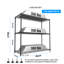 Étagère grillagée à 3 niveaux, 1050 lb de NSF, tablettes de rangement en métal à hauteur réglable pour garage, tablettes en métal robustes-1679944093