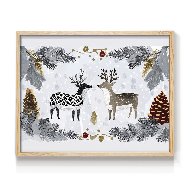 Chirstmas Art-CCLVIII -Framed Print - Restickable, Natural, 11" H x 14" W