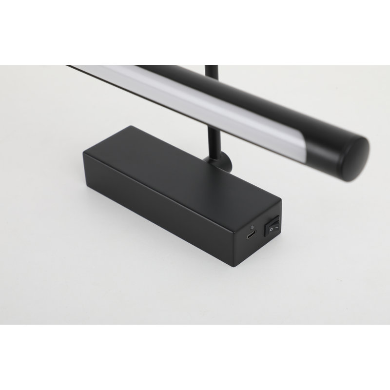 Matte Black 14.96 in. LED Picture Light with Remote Control Dimmable Multiple Color Temperatures Rotatable and Timer