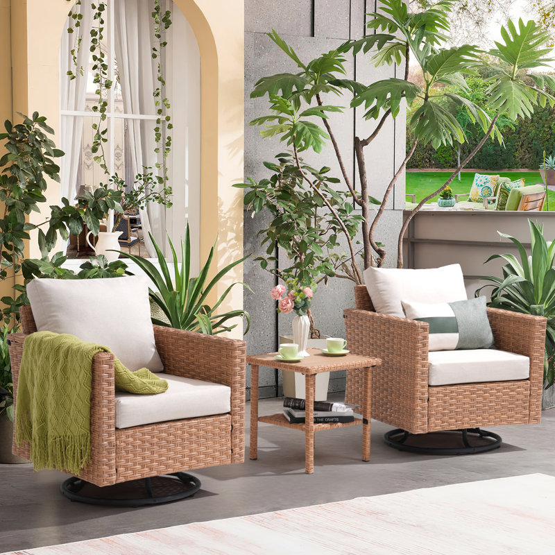 Outdoor 3 Piece Seating Group With Cushions