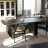 Solid Mango-Wood 80″ × 42″ Rectangular Dining Table for 8 – Matte-Black Fluted Pedestal Base, Modern Dining Room Table