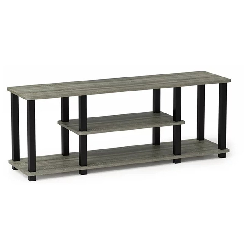 Orhideea Unfinished TV Stand for TVs up to 50", French Oak Gray/Black Square