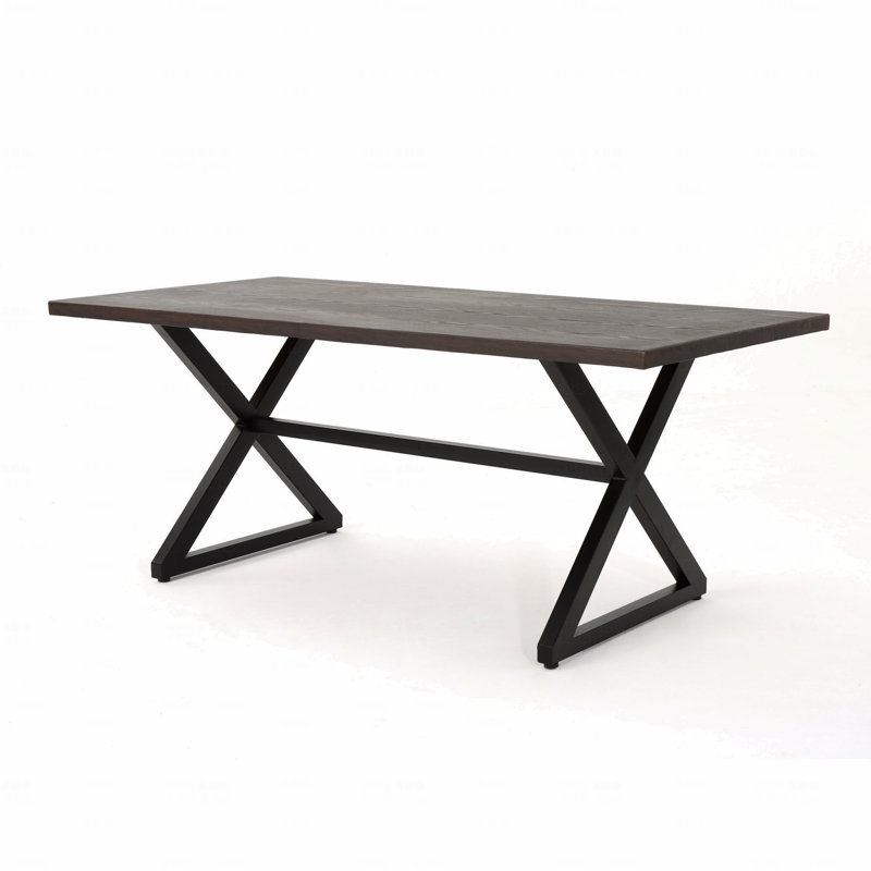 Table de salle à manger d'extérieur en aluminium pour patio, avec structure en acier