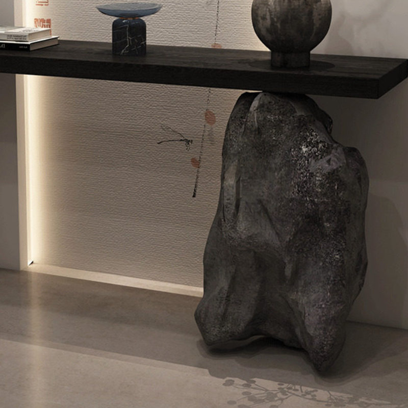 Console en faux bois de pin massif, H 31,5 po x l 39,37 po x P 13,78 po