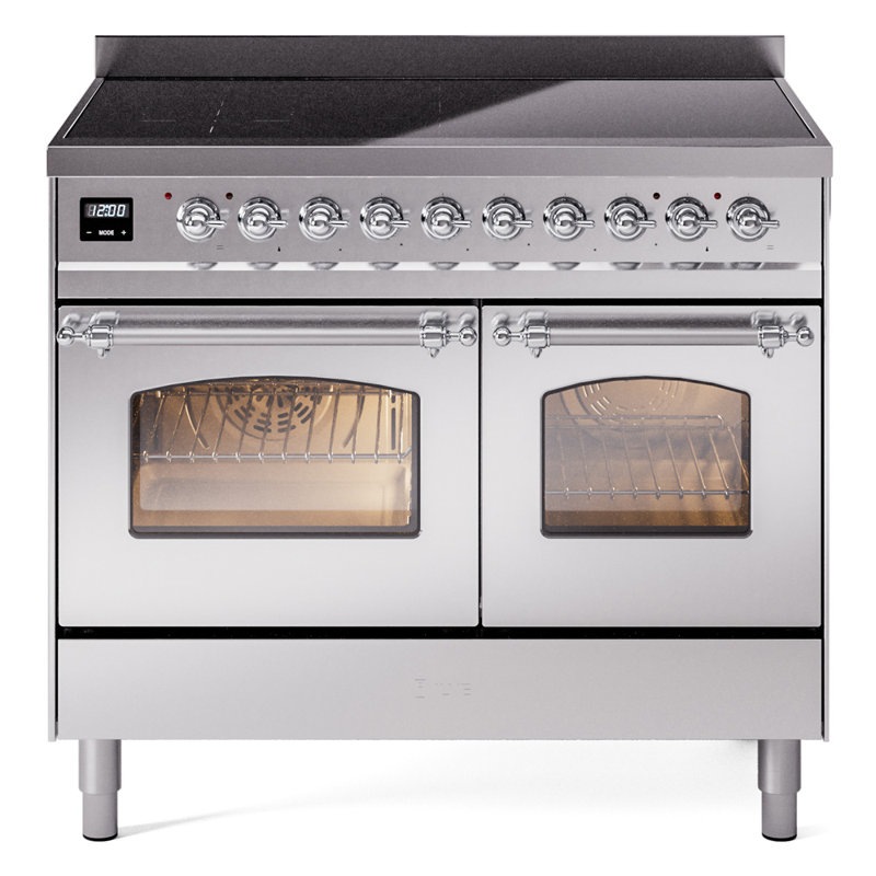 ILVE Nostalgie II 40 in Induction Range, Stainless Steel/Chrome
