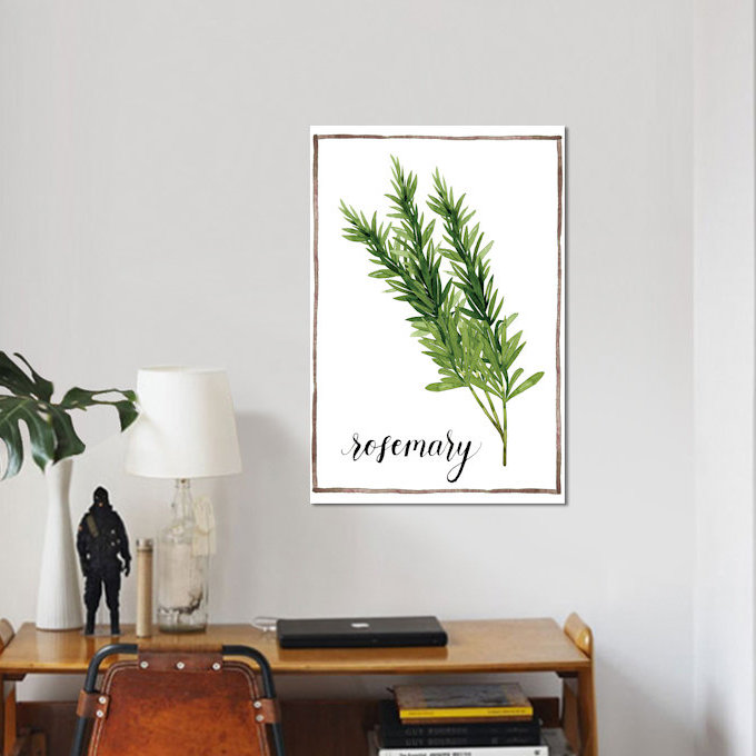 « aquarelle herbes v », impression sur toile, H 40 po x l 26 po x P 1,5 po, Toile tendue, Pas de tapis